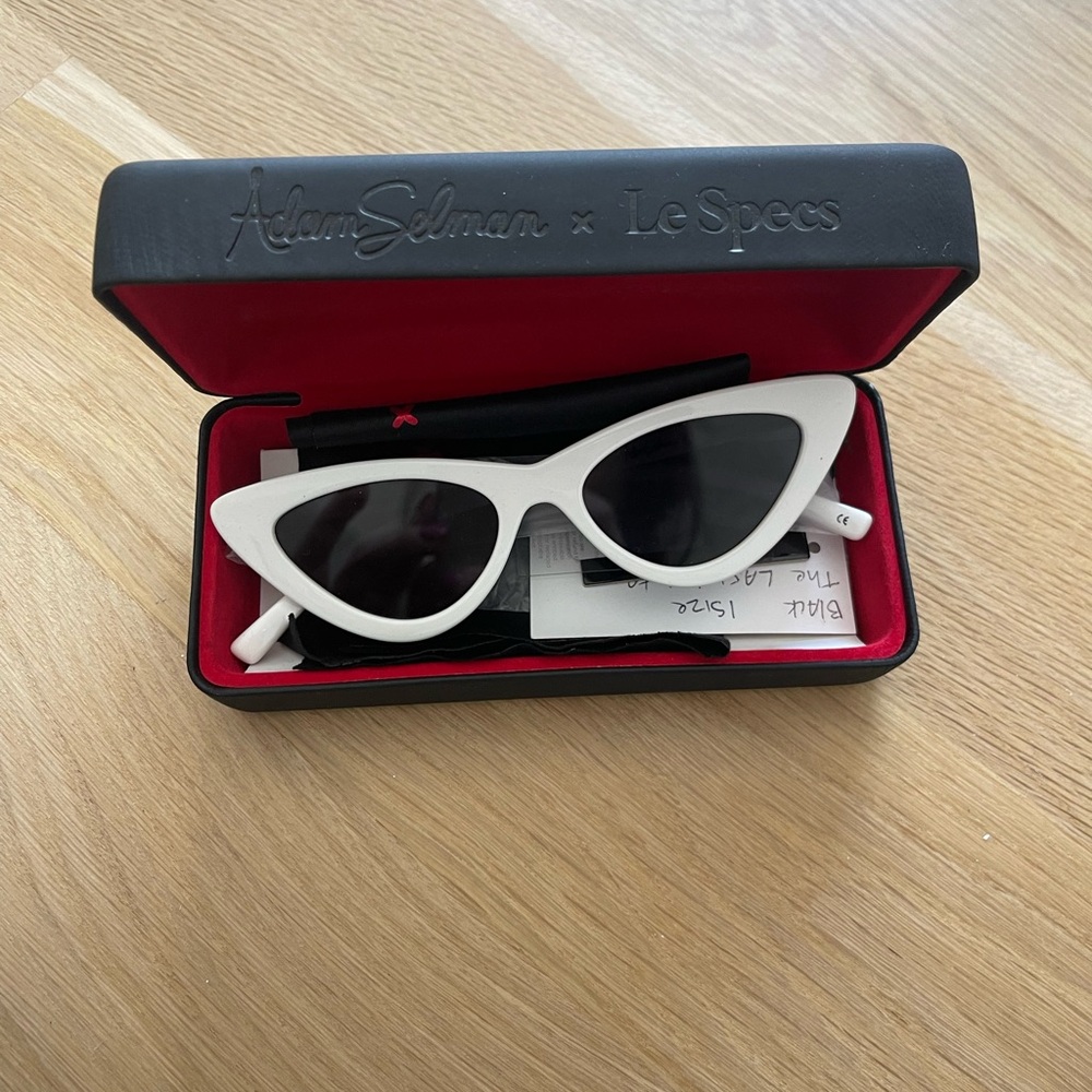 Adam Selman x Le Specs White Cat-Eye Sunglasses NWT